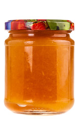 Orange jelly jar isolated