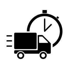 Fast shipping delivery truck flat icon