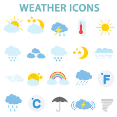 weather icons set.weather conditions collection. flat design