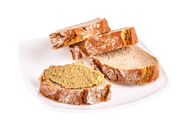 Bread with olive pate