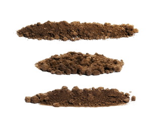 set pile soil isolated on white background
