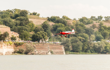 Fototapeta premium Novi Sad, Serbia - Septembe 22, 2013: Aero show at the Danube river