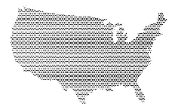 USA Map Halftone Silhouette