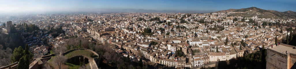 Fototapeta na wymiar Panorama of El Albayzin district in Granada, Andalusia, Spain