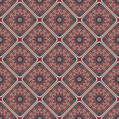 Seamless mandala pattern. Vintage elements in oriental style. Te