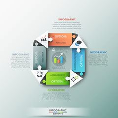 Modern infographic options banner.