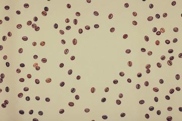 scattered coffee beans