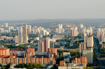 Naklejka premium View of the city of Yekaterinburg skyscraper Vysotsky