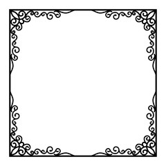 Vintage square frame with ornamental corners