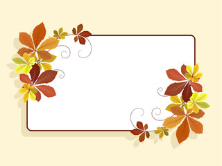 Rectangle frame with autumn leaves