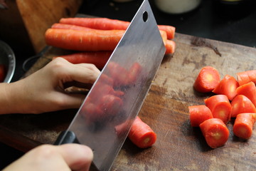 Cut carrot pieces