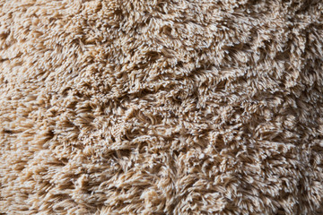 close-up brown wool fluffy fur texture background