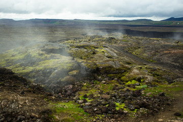Volcanic Landscape around Mount Krafla in Iceland.