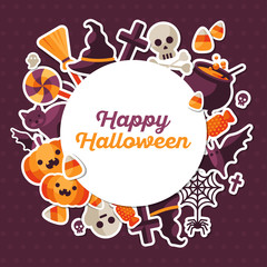 Halloween Concept Banner with Circle Frame