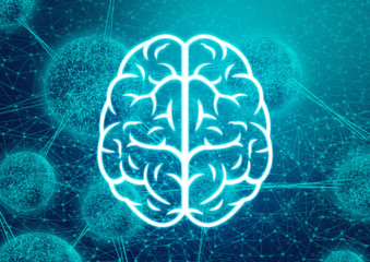 data deep learning hologram ai technology robotic, molecule of chemical, atom cell science,...