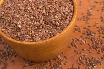 linseed into a bowl