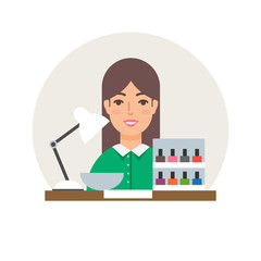 Profession - manicurist vector illustration flat style