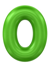 three-dimensional number in green