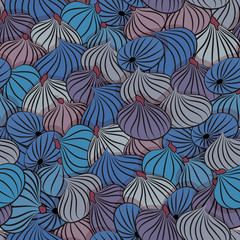 Obraz premium Fig vector. Seamless pattern with figs whole fruit.