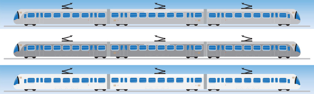 Side view of Tram car or trolley car