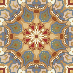 Fototapeten Nahtloses Muster mit farbigen Mandalas © pantero4ka