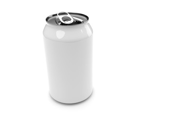 White Aluminum Beverage Can Isolated On A White Background, 3d illustration