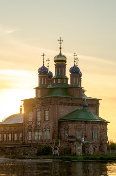 Church at sunset . Usolye . Berezniki
