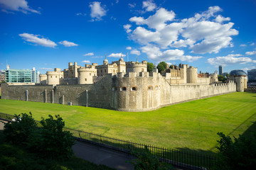 Tower of London in sunny day, England, UK