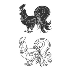 Vector image of a cock isolated on white background