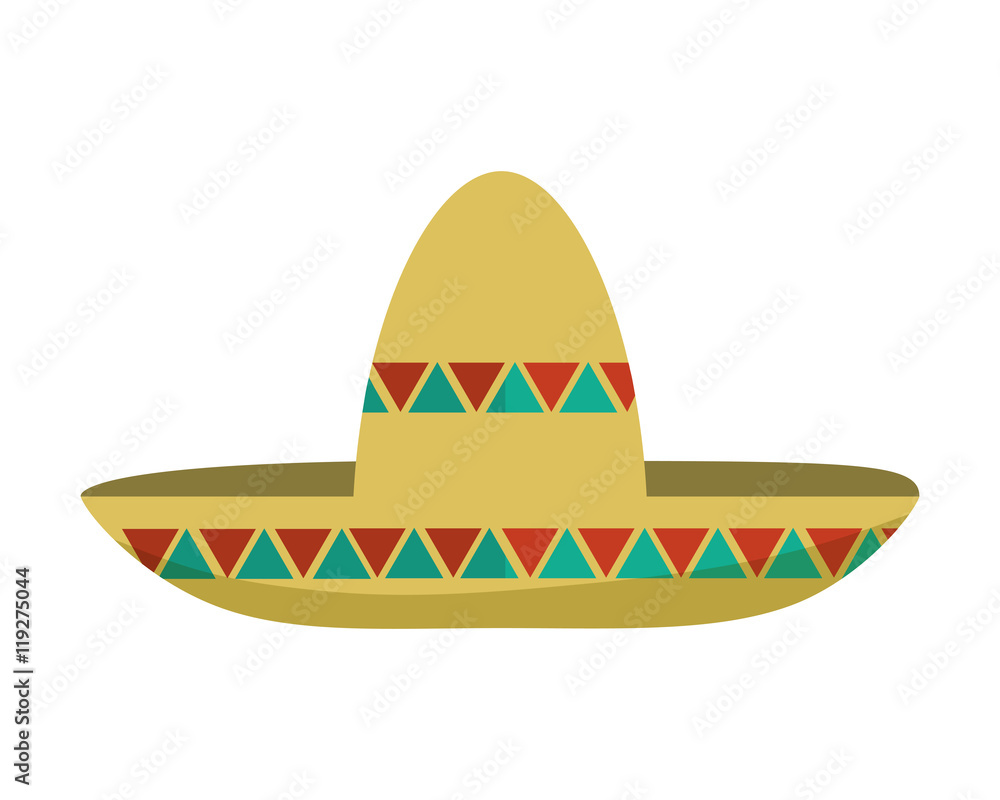 Poster mexican hat male fashion style celebration icon. flat and isolated design. vector illustration