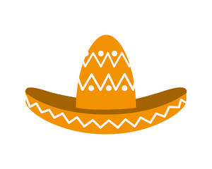 mexican hat male fashion style celebration icon. Flat and isolated design. Vector illustration