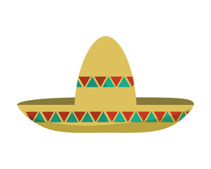 mexican hat male fashion style celebration icon. Flat and isolated design. Vector illustration
