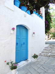 door achitecture detail in hotel building Greece