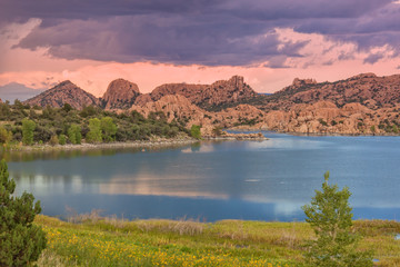 Monsoon Storm Over Watson lake Prescott Arizona at Sunset