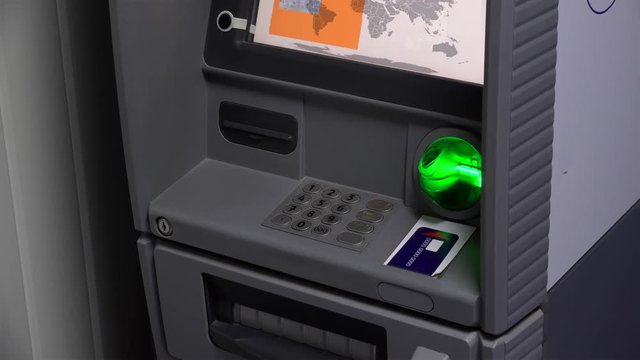 Indoor ATM Machine with a dip style card reader. 
