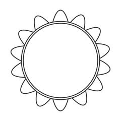 sunflower flower plant nature seal stamp circle  icon. Flat and isolated design. Vector illustration