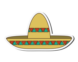 mexican hat male fashion style celebration icon. Flat and isolated design. Vector illustration