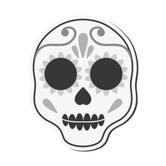 skull mexican art paint celebration icon. Flat and isolated design. Vector illustration
