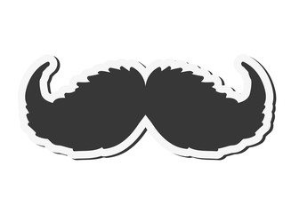 mustache man male fashion hair style icon. Flat and isolated design. Vector illustration