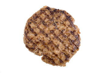 Hamburgers steak isolated on the white background with clipping path