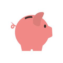 piggy money financial commerce market icon. Flat and isolated design. Vector illustration