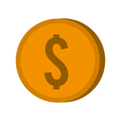 coin money financial commerce market icon. Flat and isolated design. Vector illustration
