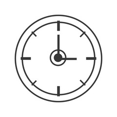 clock instrument time circle silhouette icon. Flat and isolated design. Vector illustration