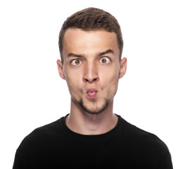 Obraz premium Man with his eyes crossed.