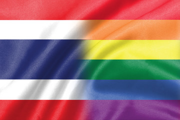 half thailand half lgbt flag