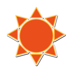 sun sunny abstract orange sky icon. Flat and isolated design. Vector illustration