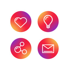 Different simple web pictograms collection. Lineart design appli