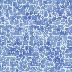  seamless geometrical pattern with blue watercolor texture