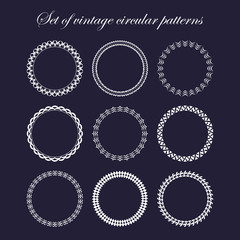 Set of round and circular decorative patterns