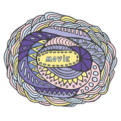 stock vector hand draw abstract background. movie pattern